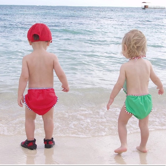 KOOSHIES Girls Blue Sea Swimsuit Reusable Diaper S - Picture 2 of 13